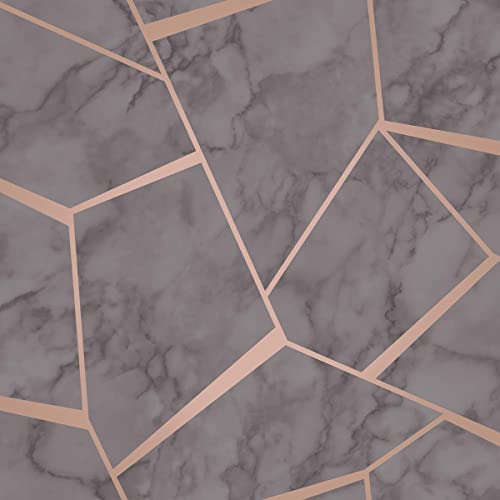 Fine Decor Fine Decor Heavyweight Wallpaper Fractal Marble Charcoal FD42266 Full Roll