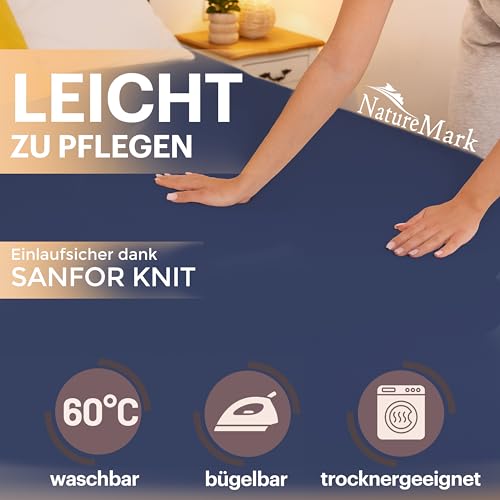 NatureMark Jersey Spannbettlaken, Spannbetttuch 100% Baumwolle in vielen Größen und Farben MARKENQUALITÄT ÖKOTEX Standard 100… – Ansicht 3