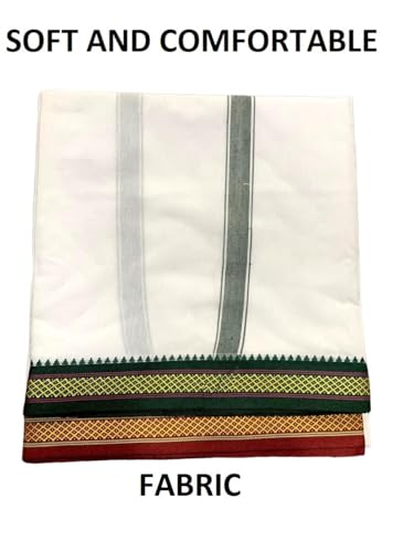 Image of Rameshwaram Fabrics 2.25 Mtr Cotton Lungi Dhoti for Men