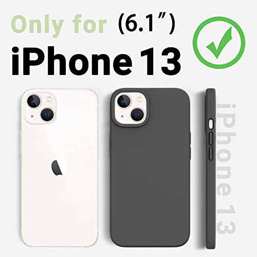 Image of DIZORO Compatible with iPhone 13 Case, Liquid Silicone Case, Full Body Protective Cover, Shockproof, Slim Phone Case, Anti-Scratch Soft Microfiber Lining, (6.1 inch Grey)
