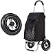 GTJF Für Einkaufswagen Leichter aufblasbarer Einkaufswagen-Shopping-Wagensack-Hochleistungs-zusammenklappbarer Walzwagen (Color : Black)