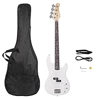 ♫【STABLE QUALITY & GREAT FEELINGS】 The 4 string bass guitar is made of high-quality basswood on body and stable rosewood on bridge and fingerboard. The ergonomic cut surface of the full size bass guitar and 20-fert provides a fantastic fret-hand feel...