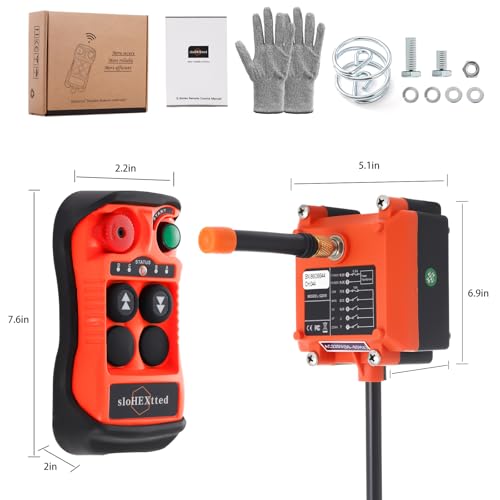 2 Kanal Tasten Drahtlose Fernbedienung für Kran 12V 24V Funk Sender und Empfänger für elektrische Kettenzugheber Winde Brückenkran Controller