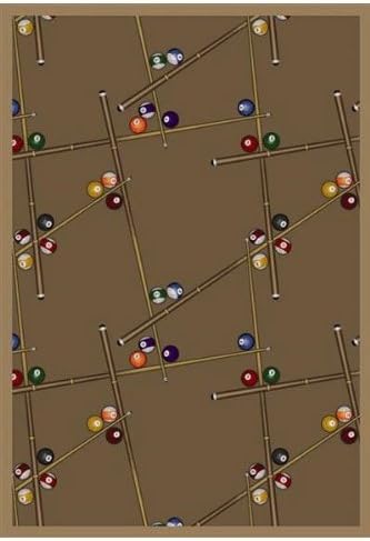 Joy Carpets 1510B-04 Snookered Dark Dust 3 ft.10 in. x 5 ft.4 in. 100 Pct. STAINMASTER Nylon Machine Tufted- Cut Pile Gaming and Entertainment Rug