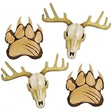 4Pcs Buck Deer Head & Bear Claw Balloons for Hunter Themed Party Decor, Camouflage Birthday, Father’s Day, Graduation, Forest Camping Rustic Cabin Outdoor Adventure Balloon Set