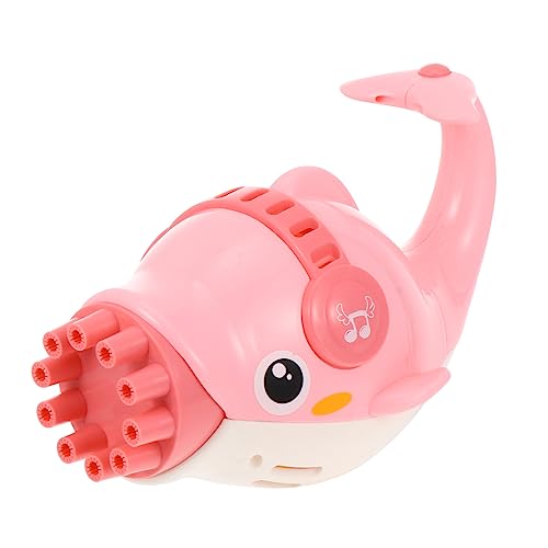 SUPVOX Machine à Bulles Dauphin Rose en Plastique 10 Trous, Facile à Utiliser et Pratique, Jouet à Bulles Amusant pour Garçon et Filles et Garçons Filles
