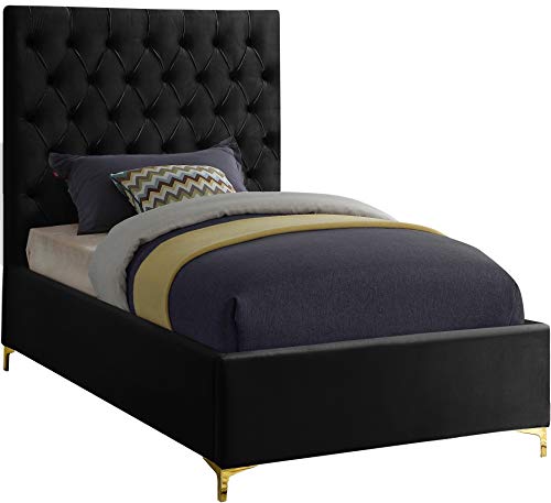 Meridian Furniture Cruz Collection Modern | Contemporary Velvet Upholstered Bed