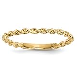 14k Yellow Gold Twisted Rope Band Ring Size 7.00 Fine Jewelry For Women Gifts For Her