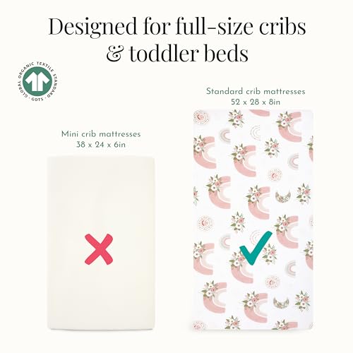 Image of Evolur Rainboho 3 Piece Crib Bedding Set, Machine Washable, Soft and Breathable Toddler Bedding Set, Includes Fitted Sheet, Wearable Blanket and Crib Skirt