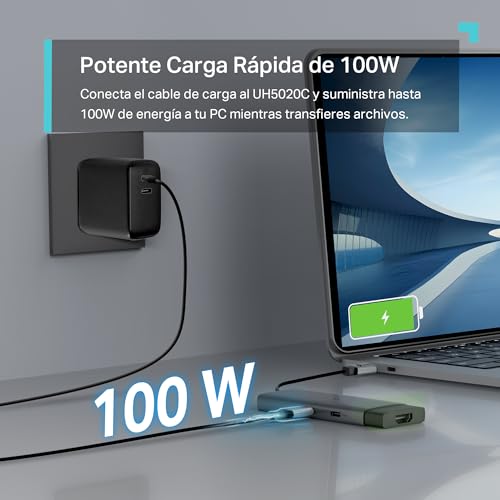 Hub USB-C multipuerto para teletrabajo eficiente con salida HDMI 4K60Hz 6