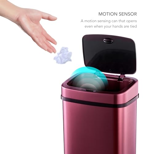 Caneca de basura rectangular sensor con tapa suave 3 gal miniatura 3