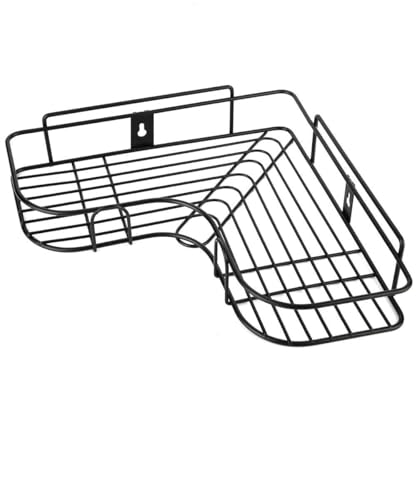 Image of Metal Bathroom Corner Rack Storage Shelves, Bathroom Storage, Bathroom Corner Shelf Organizer Storage,Shelves Weight Load Capacity - 10 Kg- Black (Black, Nhsp, Metal Iron) - Cosmetics