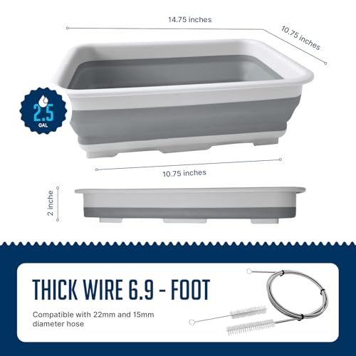 Image of CPAP Cleaning Kit for Hose and Mask, CPAP Hose Cleaning Brush, Collapsible Wash Basin, Drying Rack, Storage Bag, Compatible with Standard and Slimline CPAP Tubing (Drying Rack Kit)