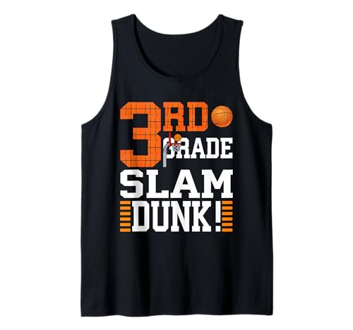 3rd Grade Kids First Day of School Slam Dunk Basketball Tank Top