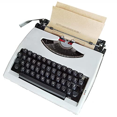 LBLFEBD Vintage Manual Typewriter – Authentic Rustic & Aged Finish, Fully Functional Retro Typewriter for Writers, Nostalgic Mechanical Keyboard for Home Decor & Creative Writing (White)
