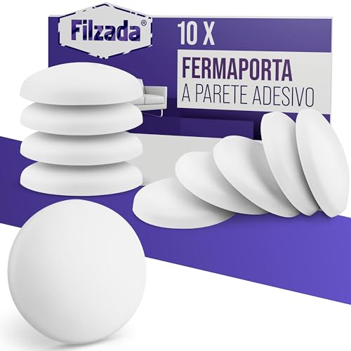 Filzada® 10x paracolpi porta BIANCO 40mm - fermaporta muro adesivi per qualsiasi superficie - protezione maniglia porta