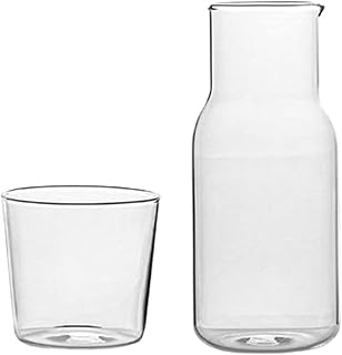 Zerodeko 1 Zestaw Szklany Dzbanek Wielo- Funkcja Kubek Mleka Karafka Z Kubkiem Clear Night Water Caraft Glass Płukanie Do Płukania Jamy Ustnej Wyczyść 550Ml