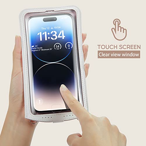 Casecond Small Crossbody Bag Cell Phone Purse for Women Men Leather Mini Shoulder Bag Wallet Case with Card Holder Slot Necklace Lanyard for All Smartphones iPhone Samsung Google Moto up to 7.3" White by Casecond - Image 3