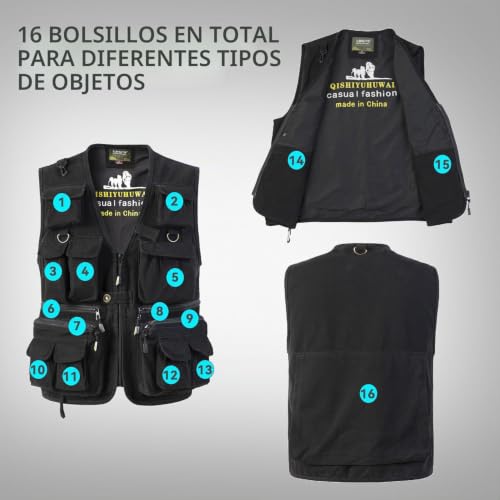 Chaleco de pesca con bolsillos amplios para evitar la pérdida de accesorios 2