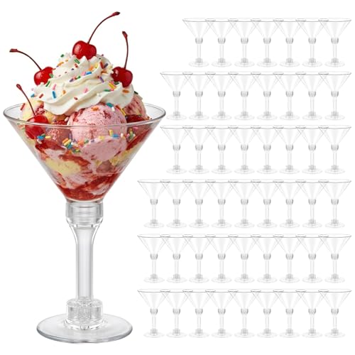 Vasos de Martini HuhWafee de plástico reutilizables pack de 50 copas desmontables de 150 ml