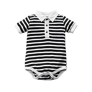 Gyratedream Baby Gestreepte Print Korte Mouw Rompers Kids Jongens Gentleman Bodysuit Jumpsuit Pasgeboren Kleding