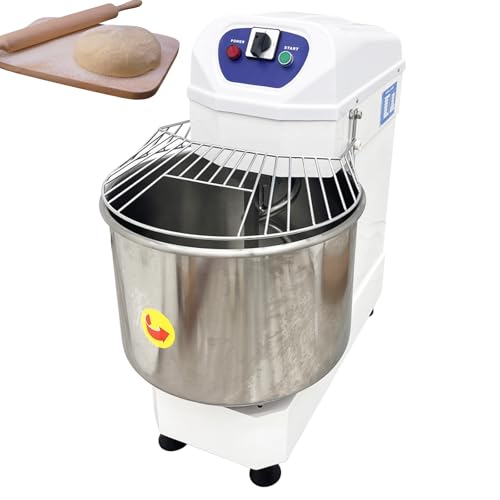 Banfluxion 220V Double Action Double Speed Dough Mixer 60L Inverter Dough Mixer Commercial Dough Mixer Spiral Stand Flour Mixer Stainless Steel Stand Mixer with Three-phase Voltage