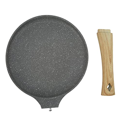 Yomiyuyr Bratpfanne, Flachbodenkochpfanne, sogar Heizung, Stick Freess Kochen, Küchenwaren mit Griff, 24 cm / 9,45 Zoll für Lebensmittel (28 cm)