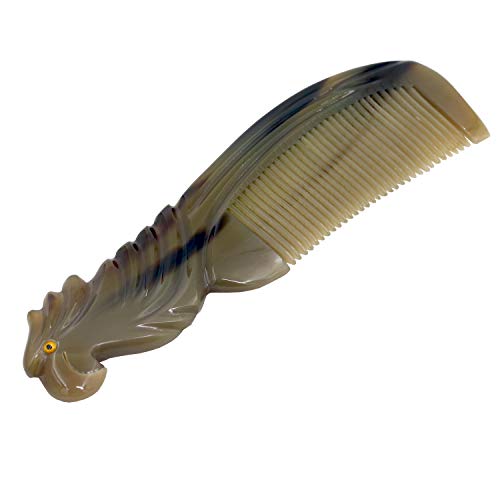Honglays Natural Buffalo Horn Comb Parrot Engraved Horn Comb Anti-Static Comb Brush Hair Massage Comb (Parrot Comb) #TOP2