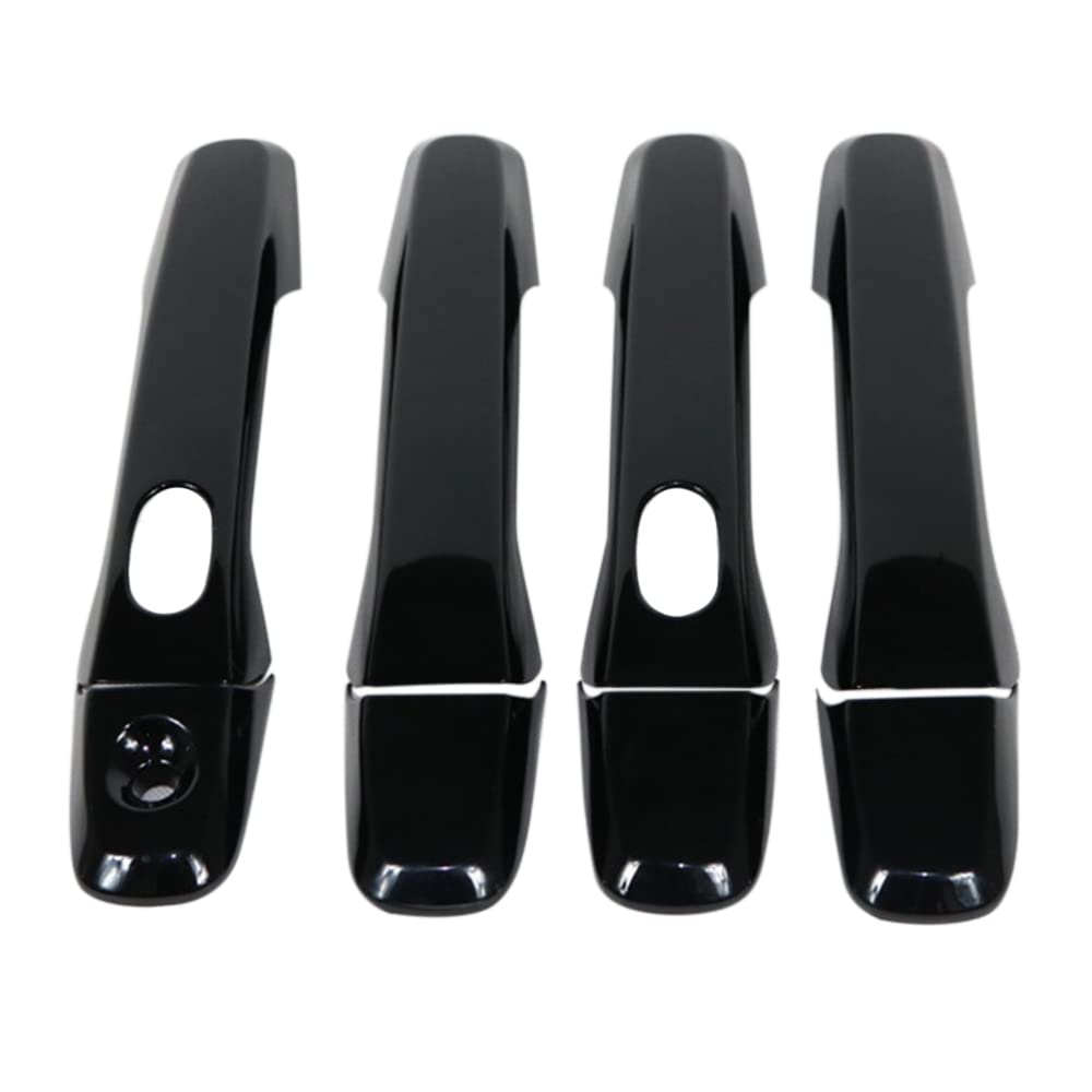 Littimoon 8PCS ABS Glossy Black Outer Side Door Handle Cover Trim with Smart Hole for Explorer 2011-2018