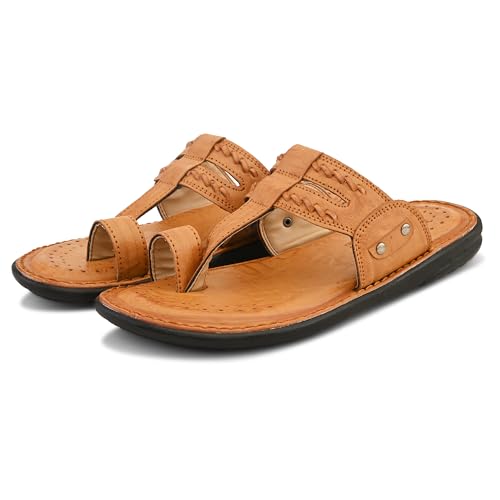 Image of Centrino Men's Slippers | Kolhapuri Style Chappals with Soft Cushioned Footbed | Comfortable & Durable | Traditional Yet Stylish Footwear for Men (9552)