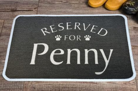PET REBELLION Personalised Extra-Large Pet Feeding Mat | Absorbent & Machine Washable | Customisable with Your Pet's Name | Non-Slip Backing | Reserved Charcoal | — image 1