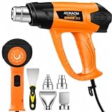 AIUNAOM Pistola Termica 2000W Pistola ad Aria Calda Professionale 9 livelli di temperatura regolabile 50℃- 650℃ con 6 Accessori e Protezione da Sovraccarico Per Sverniciare, Riscaldare e Scongelare