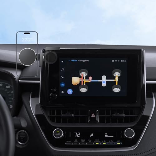 Image of BIXUAN 360° Adjustable Magnetic Phone Holder for 2019-2026 Toyota Corolla/Corolla Cross 8/10.5 Inch Screen, Screen-Friendly for MagSafe Magnetic Car Dash Phone Holder
