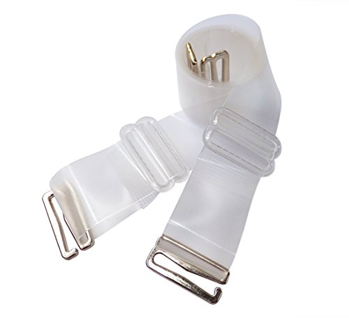DoHope Invisible Clear Elastic Bra Straps Replacement - Metal Hook Transparent & Adjustable