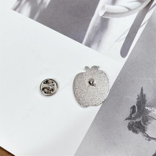 Image of Teach Love Inspire Red Apple Brooch Enamel Pin For Women Girls Fun Cartoon Teacher School Badge Brooches Novelty Food Fruit Green Leaves Lapel Pins Backpacks Clothing Bags Hats Christmas Teachers' Day Jewelry Gift