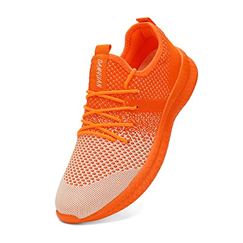 Running Shoes for Men Casual Slip on Walking ShoesFitness Athletic Workout Casual Comfortable Lightweight Breathable Gym Sport Sneakers Fashion Trainers Orange Size US 113