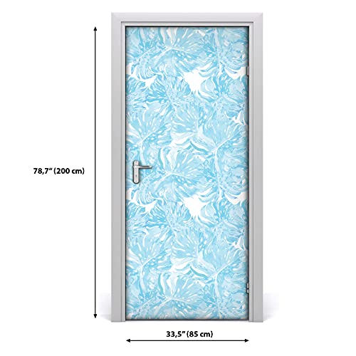 Sticker de porte Magic-Stick étiquette auto-adhésive lavable effet feuille de palme - 3