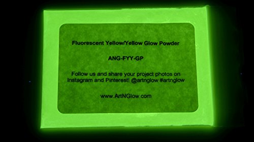 Glow in The Dark Pigment Powder - Neutral and Fluorescent Color for Art Painting, Fine Art, Nail Art Paint, and DIY Crafts - Long Lasting 10+ Color Options - Fluorescent Yellow - (30 Grams/1 Ounce)