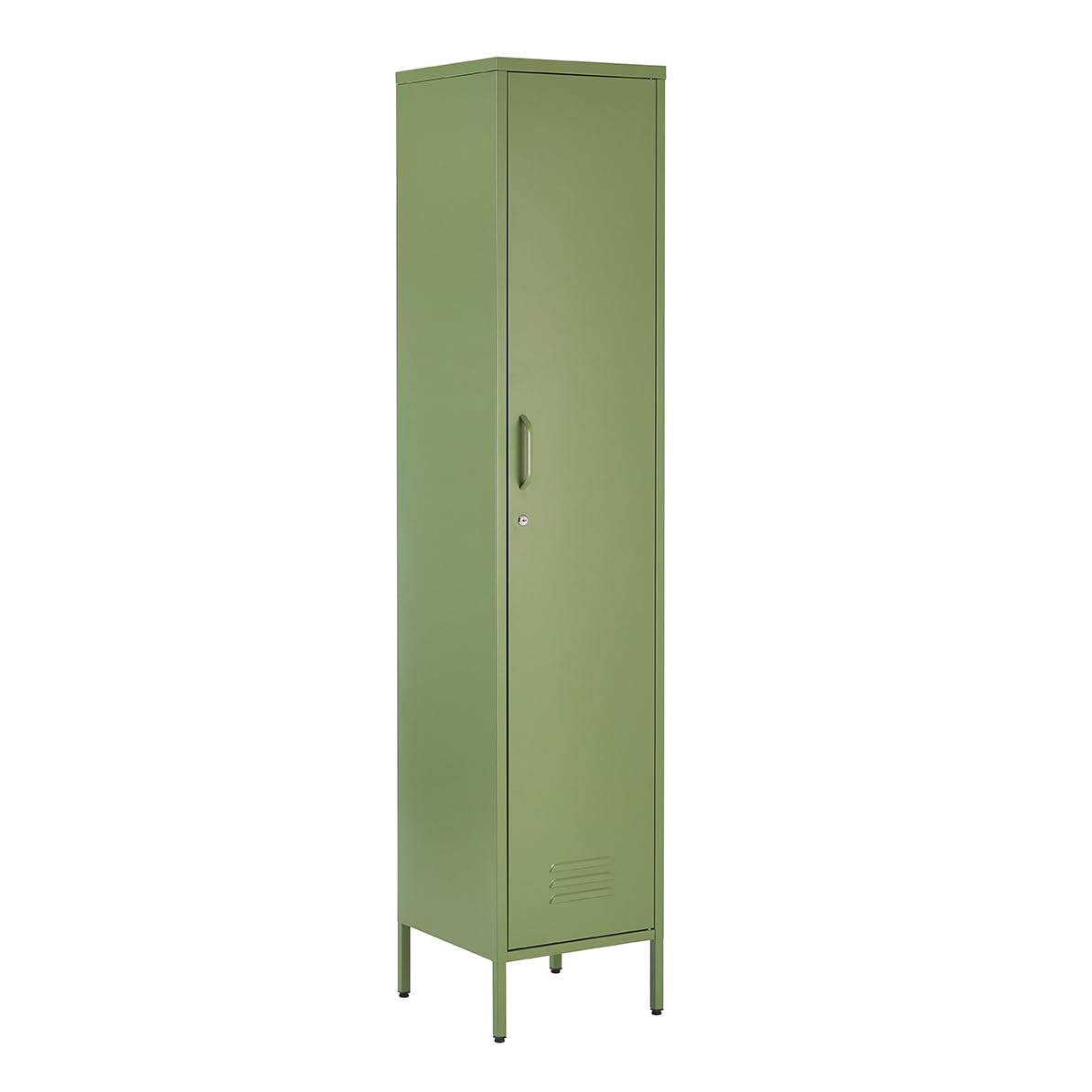 MMT Furniture Metal Locker Cabinet with Lockable Storage Cupboard Slim One Door (Green, 180 cm)