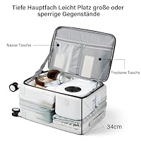 Hanke Koffer Groß Erweiterbarer Hartschalenkoffer Groß Leichter Frontöffnung Koffer mit TSA-Schloss & 360° Spinner Silent-Räder 78cm (106L), Rauchweiß – Ansicht 5