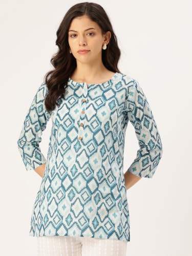 Image of feranoid Printed Top with Round Neck & 3 /4 Sleeves (S-XXL)