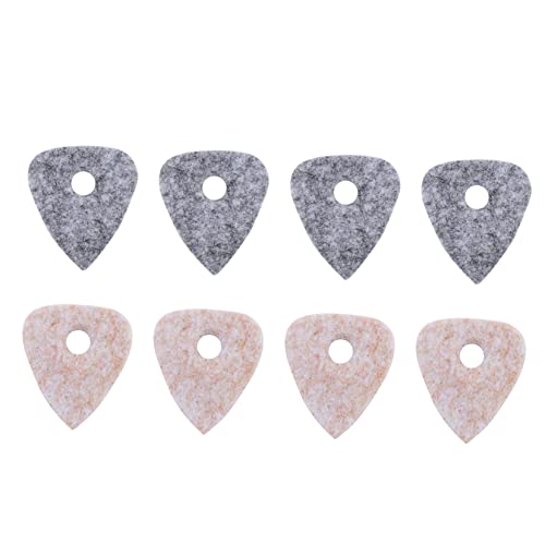 FUNOMOCYA 8Pcs Design Ukulele Picks Durable Felt Plectrums Beige Gray Comfortable Grip for Accessory for Ukulele Musicians