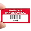 MyAssetTag Custom Asset Labels with Barcode | 0.75 x 1.5 100% Aluminum Foil Tags with High-Bond Acrylic Adhesive, Pack of 100, Made in USA