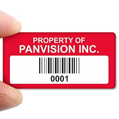MyAssetTag Custom Asset Labels with Barcode | 0.75 x 1.5 100% Aluminum Foil Tags with High-Bond Acrylic Adhesive, Pack of 100, Made in USA