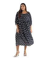 BIG HELLO – THE PLUS LIFE Women's Midi Georgette Plus Size Dress - (BH-WOM-WES-080_Black_5XL)