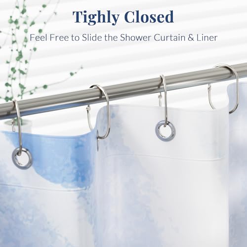 Bathway Shower Curtain Rings, Shower Curtain Hooks 12 Pcs Anti-Drop Shower Rings for Curtain, Metal Shower Curtain Rings Rust Proof, Brushed Nickel Shower Hooks for Shower Curtain Rod Bathroom - Thumbnail 3