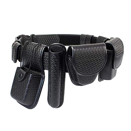 LytHarvest 8-in-1 Police Duty Belt Kit with Pouches, Law Enforcement Utility Belt Rig, Modular Security Guard Equipement, Tactical Utility Duty Belt, Basketweave (Large)