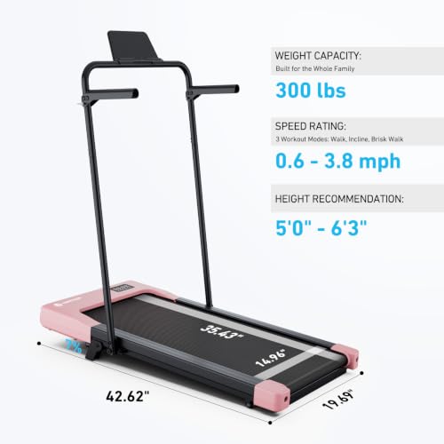 Image of DeerRun Walking Pad with 6% Incline, 3 in 1 Under Desk Treadmill for Home Office & Small Spaces, 2.5HP Quiet Walking Pad Treadmill with 300lb Capacity, 0.6-3.8MPH, App & Remote Control