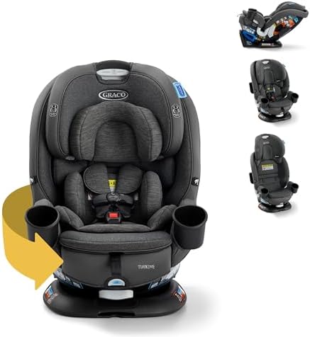 Graco Turn2Me 3-in-1 Rotating Convertible Car Seat, Manchester, Rear-Facing Rotation Only, Forward-Facing Mode, Highback Booster Up to 100 lbs, Adjustable Headrest & Harness, Steel Reinforced Frame