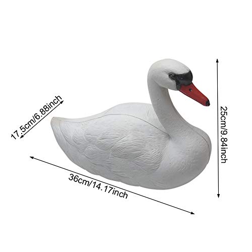 Emvanv Simulation Swan Decoy, Floating Plastic Swan Swan Pond Statue Sculpture Protector Deterrent Decoration Pet Decoy For Garden Yard Patio Pond(White) #TOP4